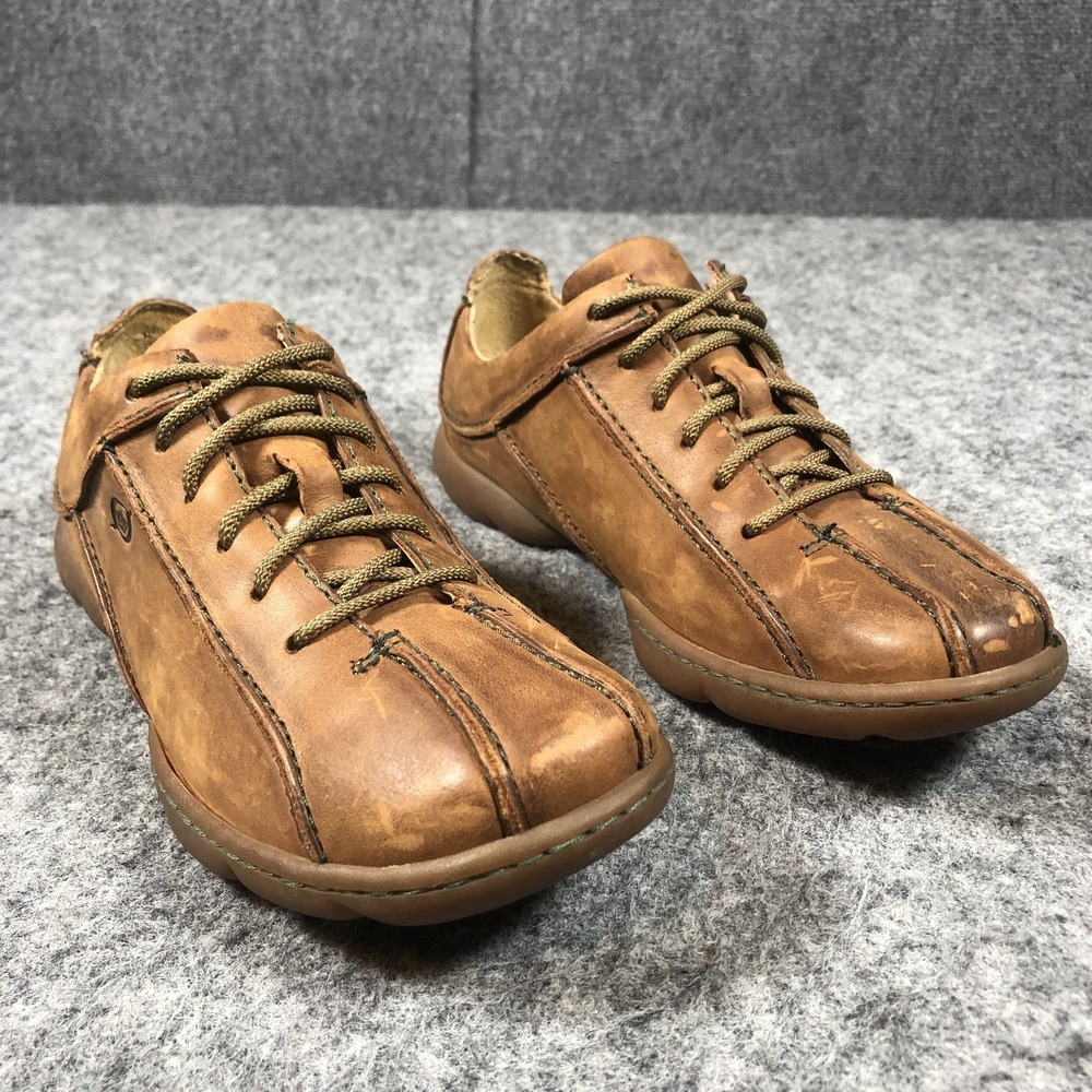 Born Shoes‎ Womens Size 7 38.5 Brown Leather Lace Up Comfort Sneakers Casual